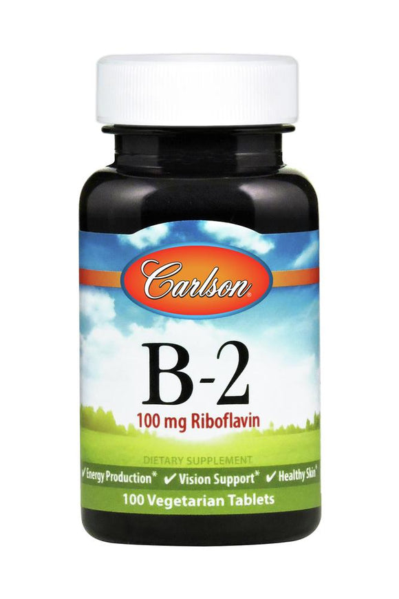 Carlson Labs, Vitamin B-2 100 mg, 100 Tablets - [product_sku] | HiLife Vitamins