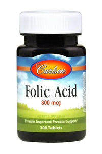 Carlson Labs, Folic Acid 800 mcg, 300 Tablets - [product_sku] | HiLife Vitamins