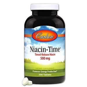 Carlson Labs, Niacin-Time 500 mg, 500 Tablets - 088395027956 | Hilife Vitamins