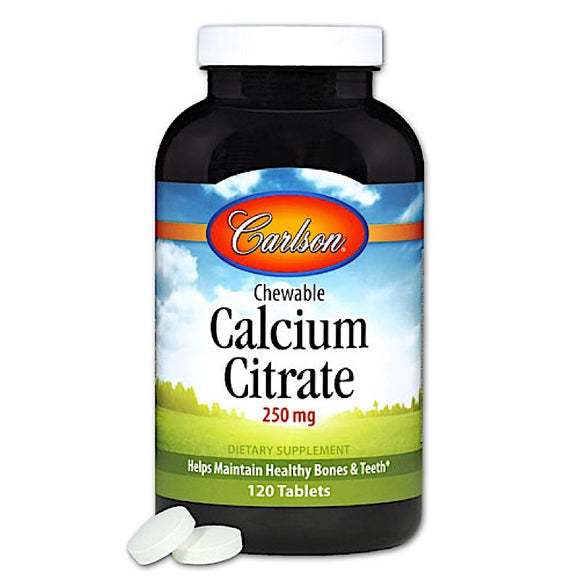 Carlson Labs, Calcium Citrate Chewable 250 mg, 120 Tablets - [product_sku] | HiLife Vitamins