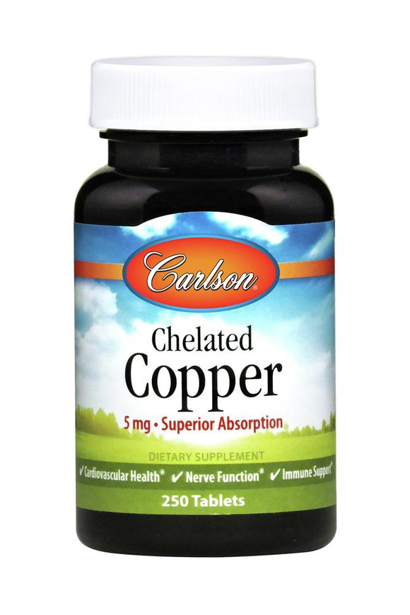 Carlson Labs, Chelated Copper 5mg, 250 Tablets