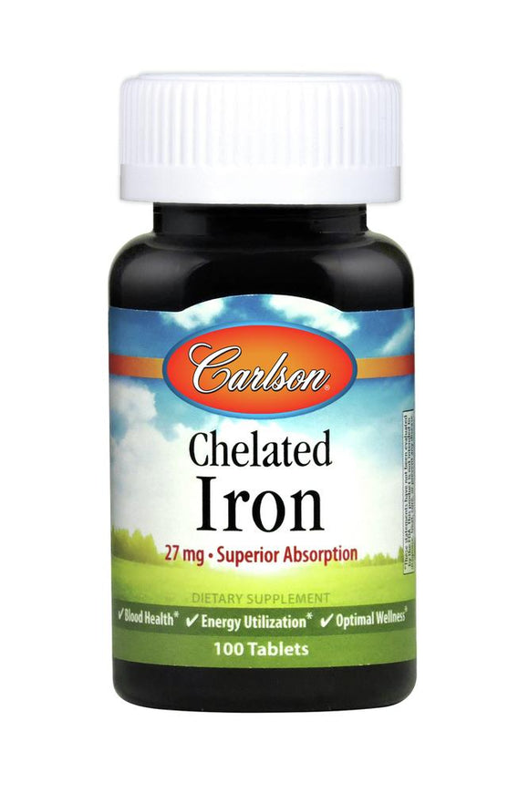 Carlson Labs, Chelated Iron, 100 Tablets - [product_sku] | HiLife Vitamins
