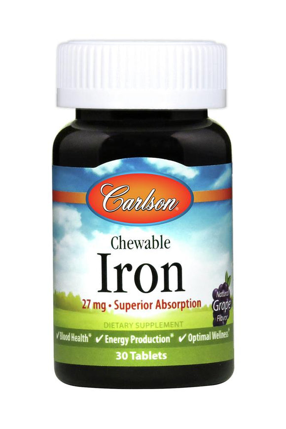 Carlson Labs, Chew-Iron, 30 Tablets - [product_sku] | HiLife Vitamins