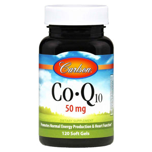 Carlson Labs, Co-Q-10 50 mg, 120 Softgels - 088395082214 | Hilife Vitamins
