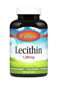Carlson Labs, Lecithin 1200 Mg, 100 Softgels - 088395086212 | Hilife Vitamins