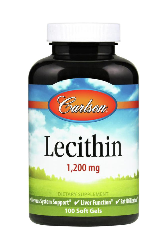 Carlson Labs, Lecithin 1200 Mg, 100 Softgels - 088395086212 | Hilife Vitamins