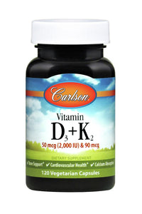 Carlson Labs, D3 & K2 Caps, 120 Capsules - [product_sku] | HiLife Vitamins