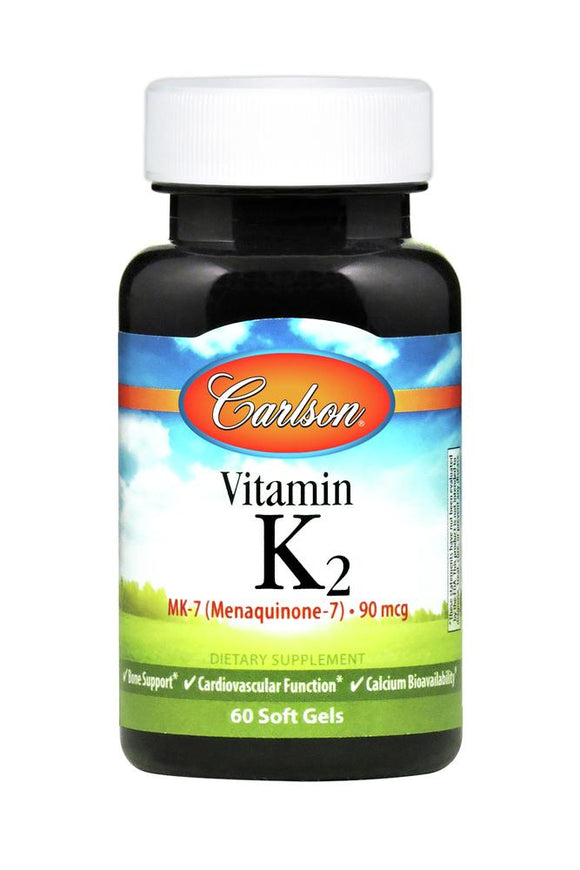 Carlson Labs, K2 MK-7 90mcg, 60 Softgels - [product_sku] | HiLife Vitamins