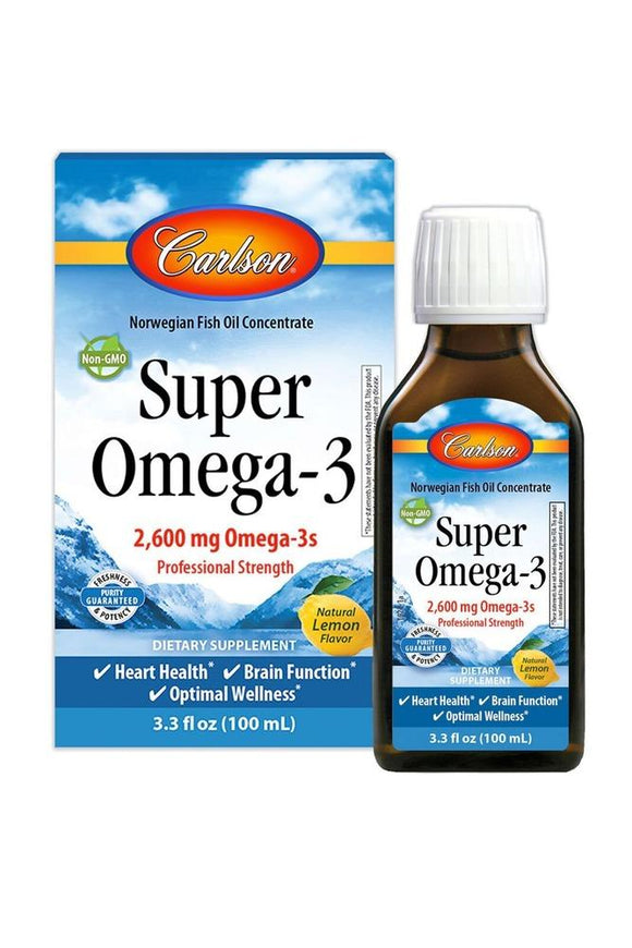 Carlson Labs, Super Omega-3, 3.3 fl oz - [product_sku] | HiLife Vitamins