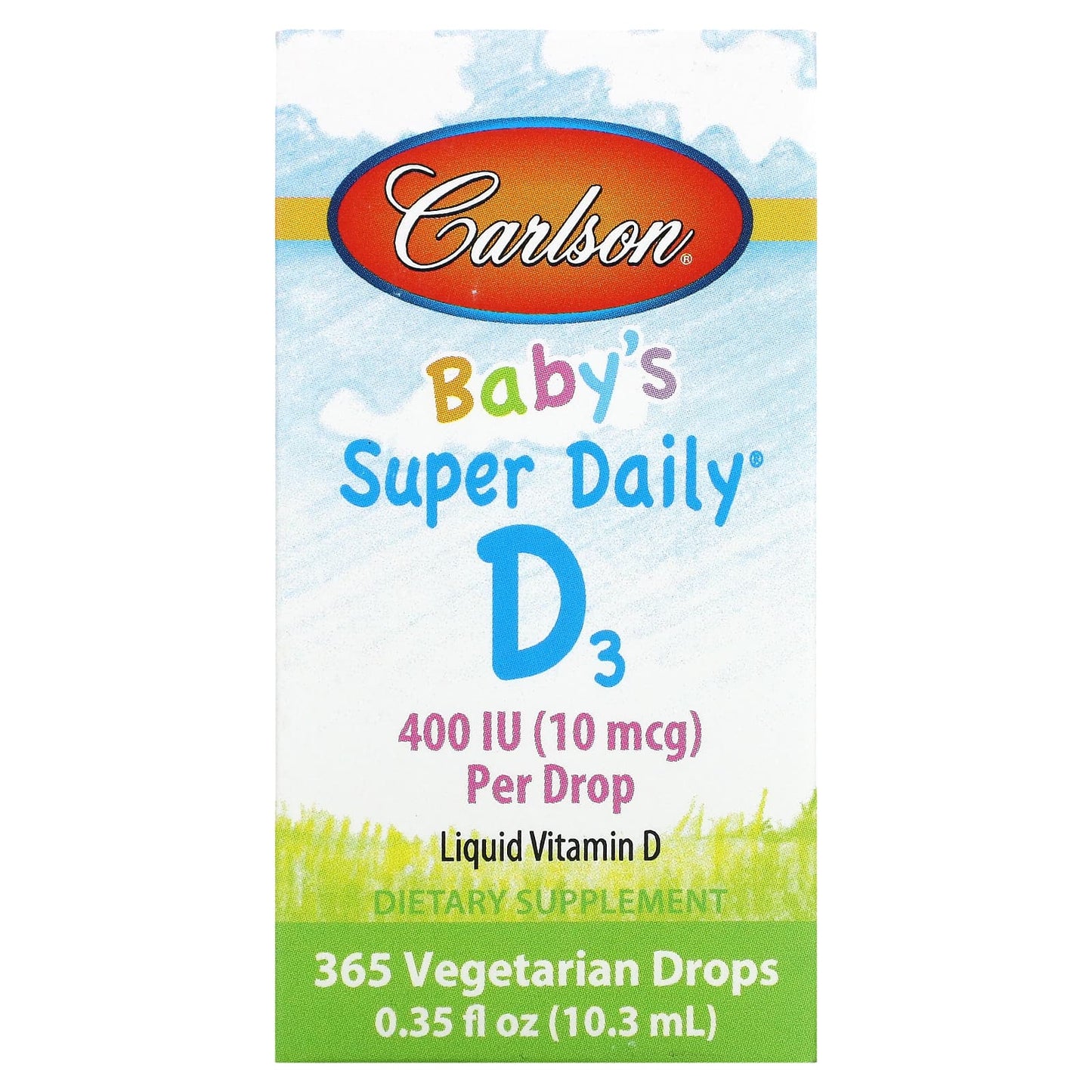 Carlson Labs, Super Daily D3 For Baby 400 IU, .35 Oz - 088395012501 | Hilife Vitamins