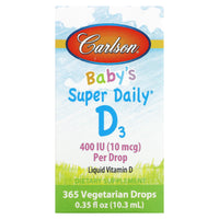 Carlson Labs, Super Daily D3 For Baby 400 IU, .35 Oz - 088395012501 | Hilife Vitamins