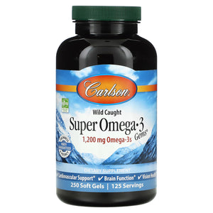 Carlson Labs, Super Omega-3, 250 Softgels - 088395015229 | Hilife Vitamins