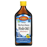 Carlson Labs, The Very Finest Fish Oil Lemon, 16.9 Oz - 088395015458 | Hilife Vitamins