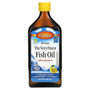 Carlson Labs, The Very Finest Fish Oil Lemon, 16.9 Oz - 088395015458 | Hilife Vitamins