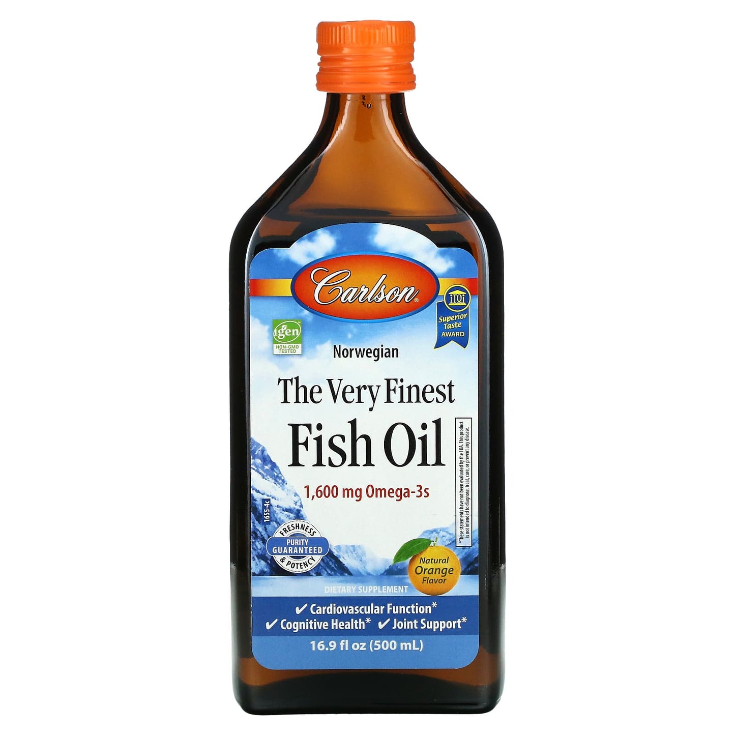 Carlson Labs, Very Finest Fish Oil Orange, 16.9 Oz - 088395016554 | Hilife Vitamins