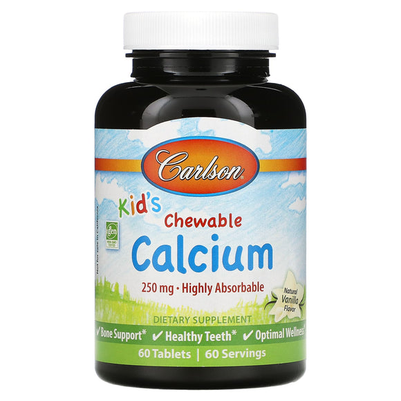 Carlson Labs, Kids Calcium, 60 Chewables - 088395050831 | Hilife Vitamins