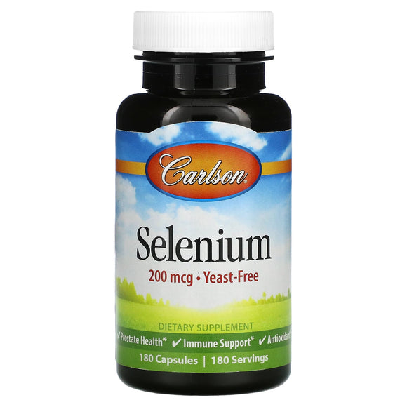 Carlson Labs, Selenium Yeast-Free 200 mcg, 180 Capsules - 088395052828 | Hilife Vitamins