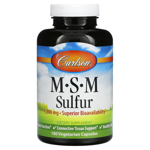 Carlson Labs, MSM-Sulfur 800mg, 180 Capsules - 088395087226 | Hilife Vitamins