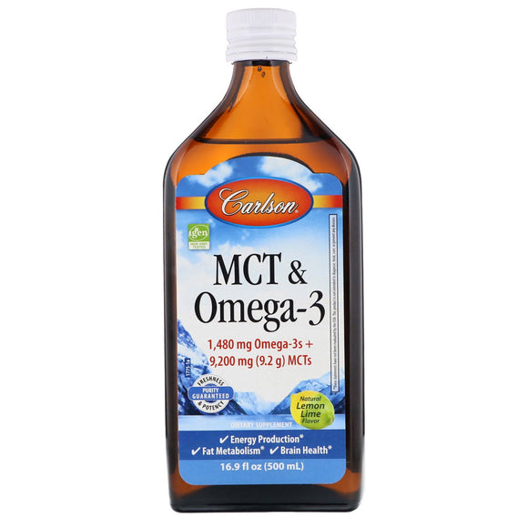 Carlson Labs, MCT & Omega-3 33 Servings, 500 mL - 088395177507 | Hilife Vitamins
