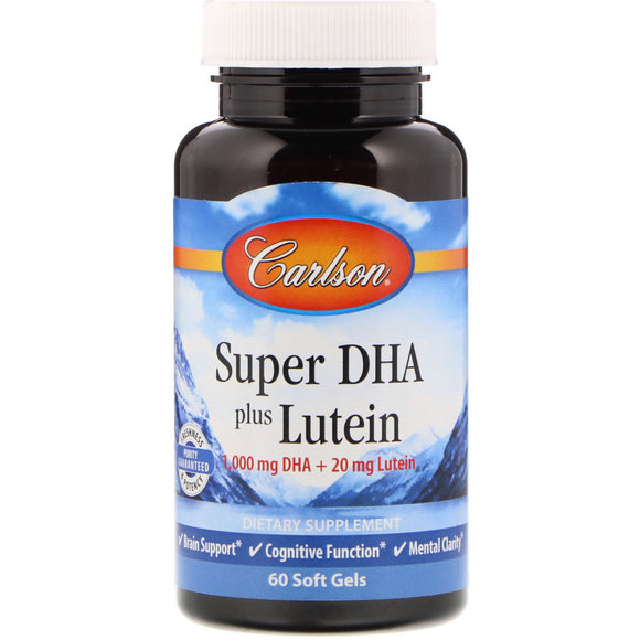 Carlson Labs, DHA + Lutein, 60 Softgels - 088395188107 | Hilife Vitamins