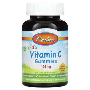 Carlson Labs, C-Vitamin Kids, 60 vegetarian gummies - 088395490309 | Hilife Vitamins