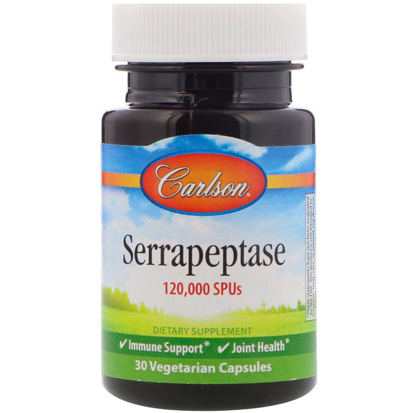 Carlson Labs, Serrapeptas, 30 Capsules - 088395662102 | Hilife Vitamins