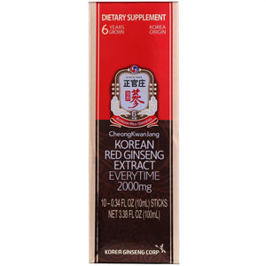 Cheong Kwan Jang, Korean Red Ginseng Extract Everytime, 2000 mg, 10 Sticks, 0.34 Fl Oz - 819079012001 | Hilife Vitamins