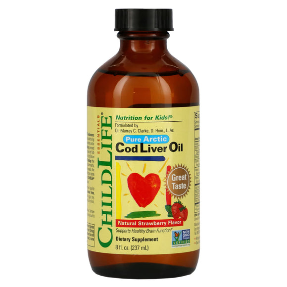 Childlife, Cod Liver Oil Strawberry, 8 Oz - 608274105003 | Hilife Vitamins