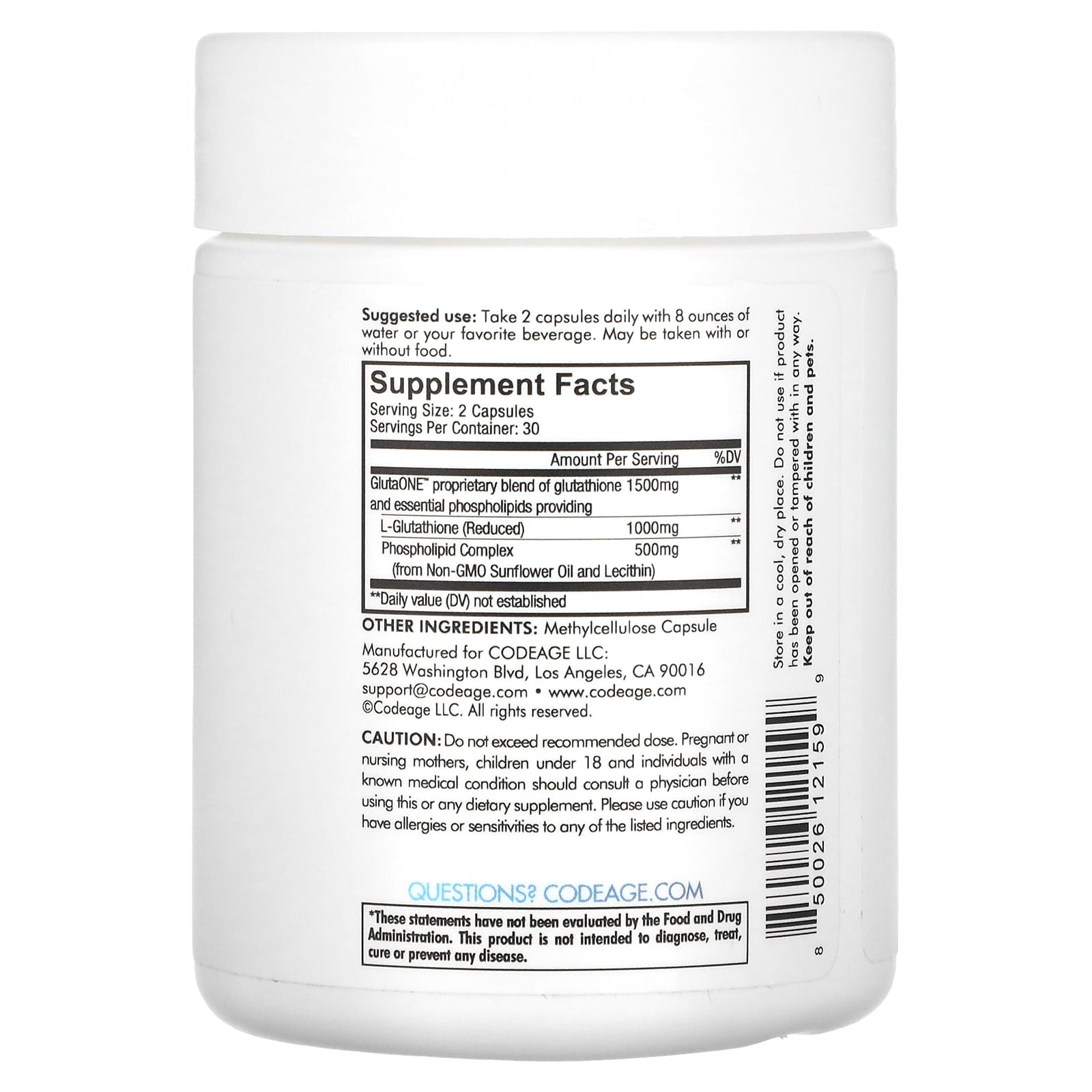 Codeage Liposomal Glutathione 60 Capsules Codeage Liposomal Glutathione 60 Capsules
