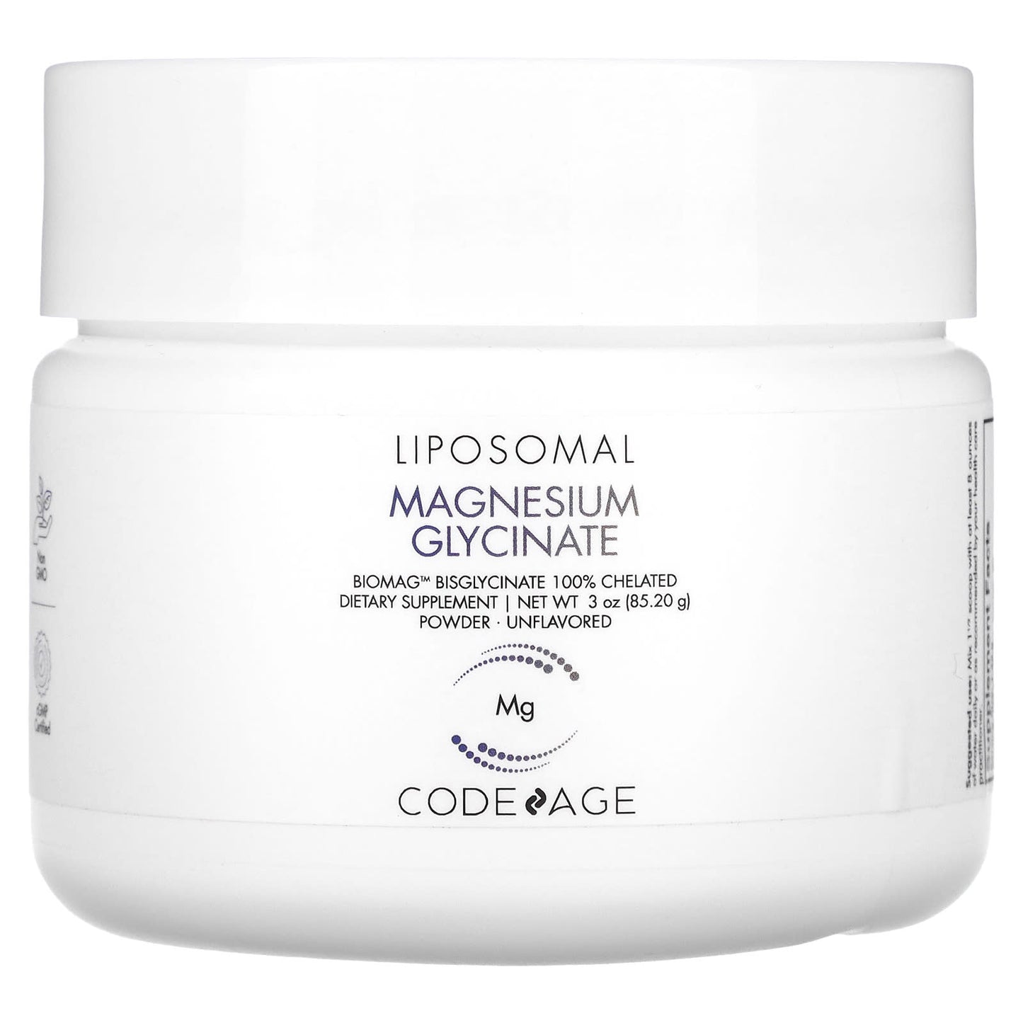 Codeage, Liposomal Magnesium Glycinate Powder, 1 Scoop powder UPC 850026121919 | HiLife Vitamins