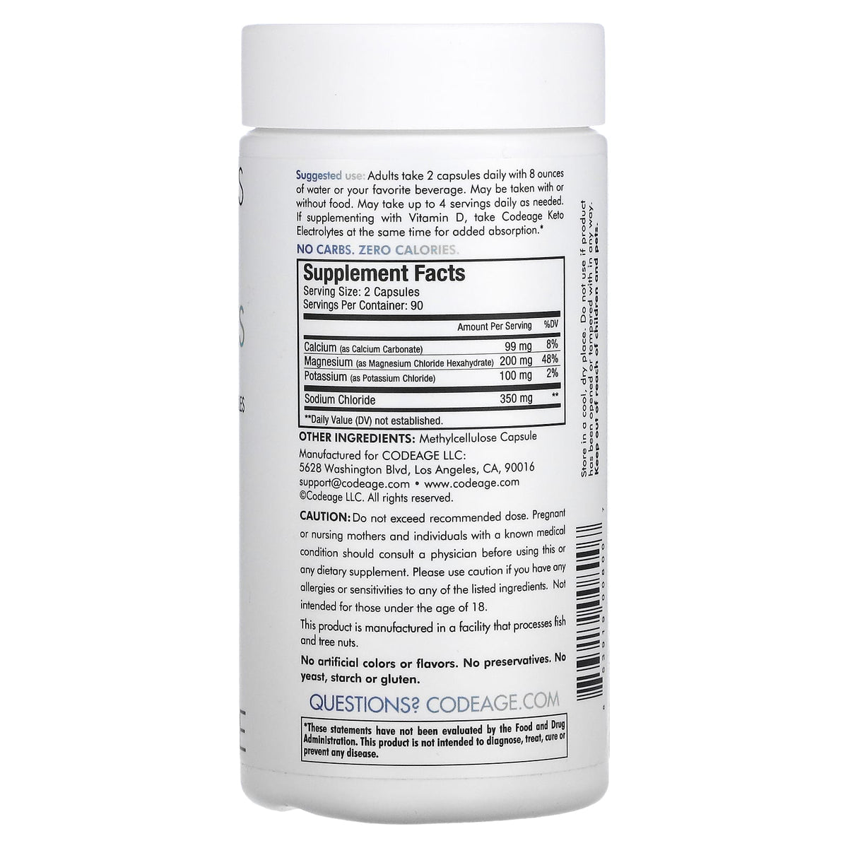 Codeage Keto Electrolytes 180 Capsules Hilife Vitamins