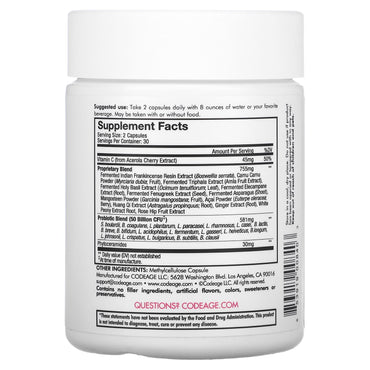 Codeage, Skin Probiotic, 60 capsules UPC 853919008403 | HiLife Vitamins