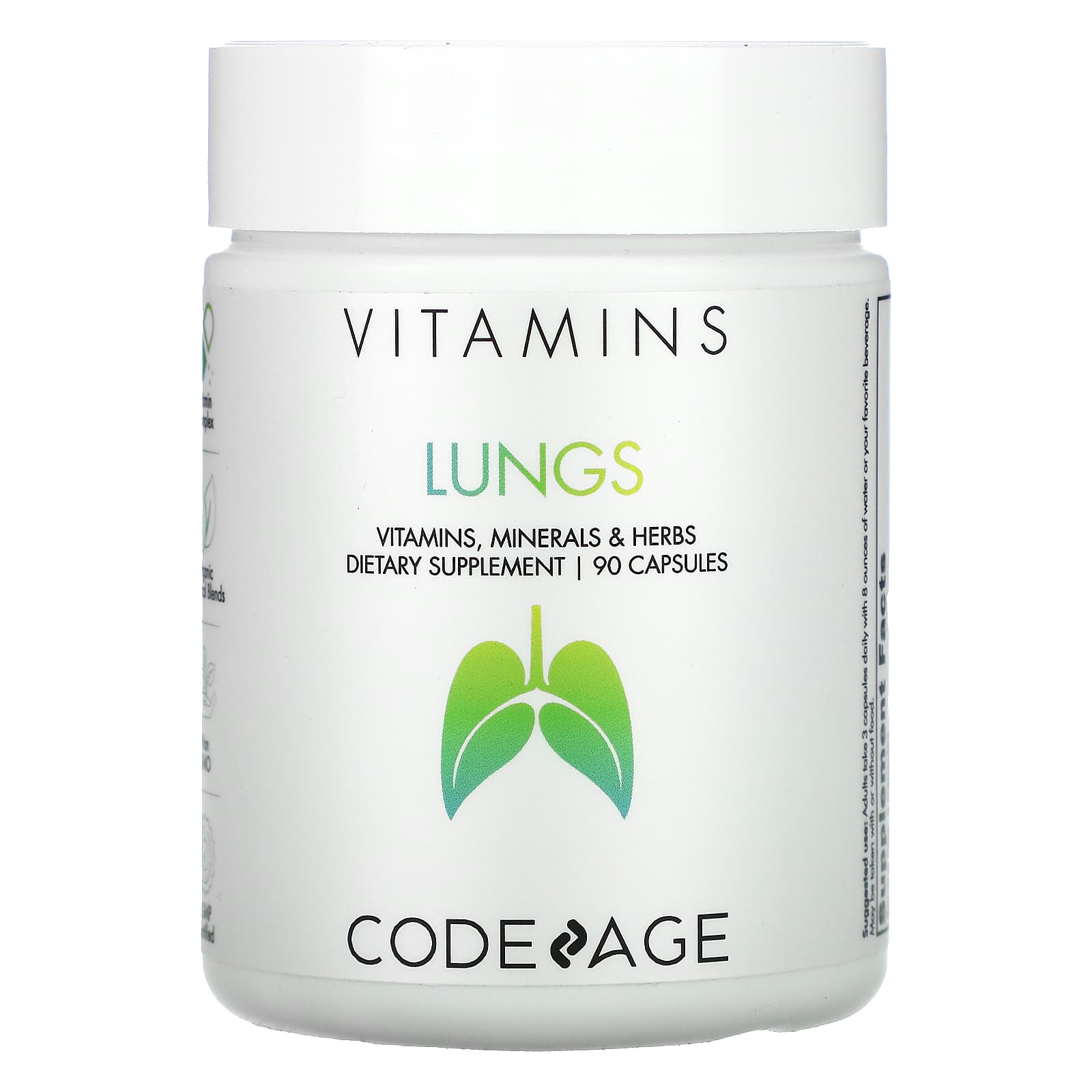 Codeage, Lungs Vitamins, 90 capsules UPC 853919008755 | HiLife Vitamins