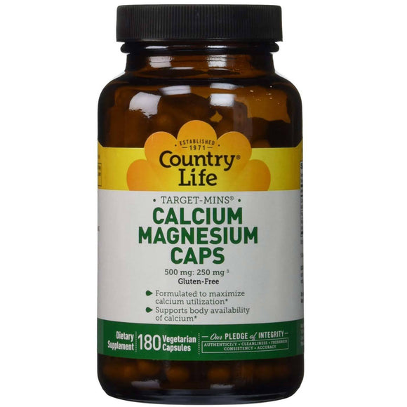 Country Life, Cal-Mag Target Mins, 180 Vegetarian Capsules - 015794024774 | Hilife Vitamins