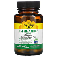 Country Life, L-Theanine With B6, 60 Vegetarian Capsules - 015794014126 | Hilife Vitamins