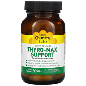 Country Life, Rapid Release Thyro-Max Support, 60 Tablets - 015794015956 | Hilife Vitamins