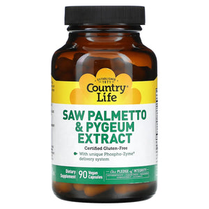 Country Life, Saw Palmetto & Pygeum, 90 Vegetarian Capsules - 015794019008 | Hilife Vitamins