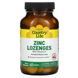 Country Life, Zinc Lozenges, With Vitamin C, Cherry, 60 Lozenges - 015794029434 | Hilife Vitamins