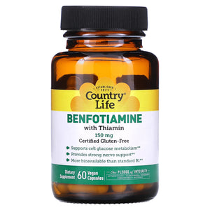 Country Life, B1 W/Benfotiamine, 60 Capsules - 015794060031 | Hilife Vitamins