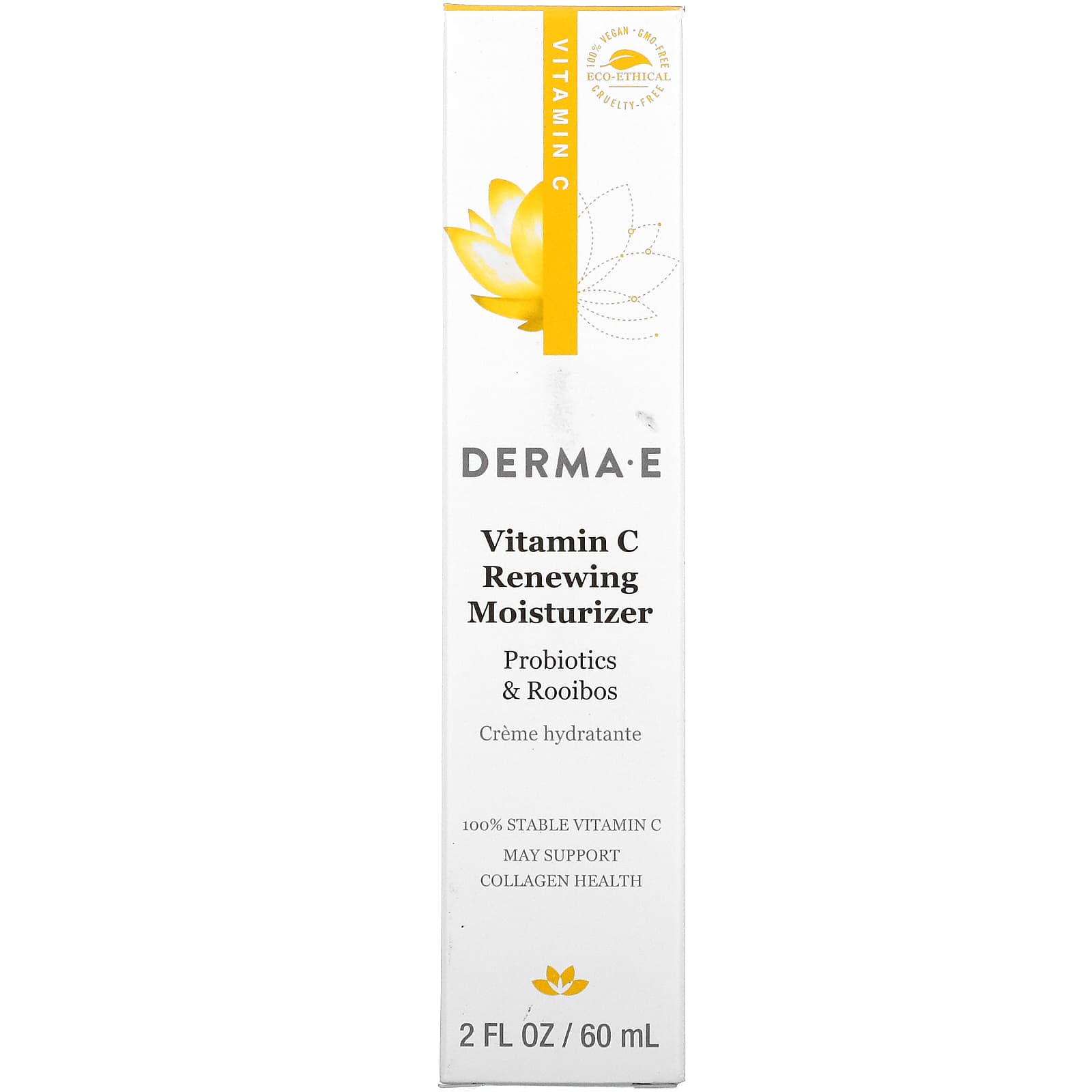DERMA E., Vitamin C Renewing Moisturizer, Probiotics & Rooibos, 2 Oz UPC 030985003604 | HiLife Vitamins
