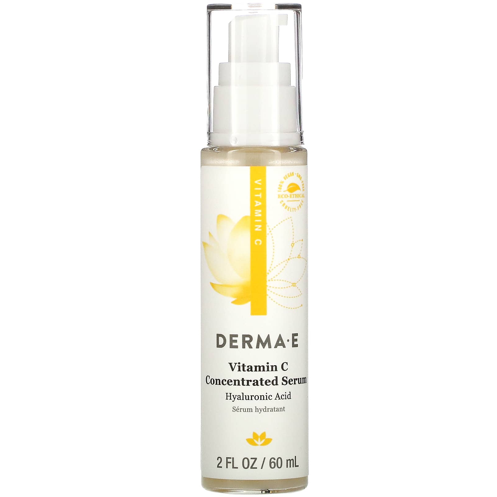 DERMA E., Vitamin C Concentrated Serum, Hyaluronic Acid, 2 fl oz (60 ml) UPC 030985003659 | HiLife Vitamins
