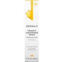 DERMA E., Vitamin C Concentrated Serum, Hyaluronic Acid, 2 fl oz (60 ml) UPC 030985003659 | HiLife Vitamins