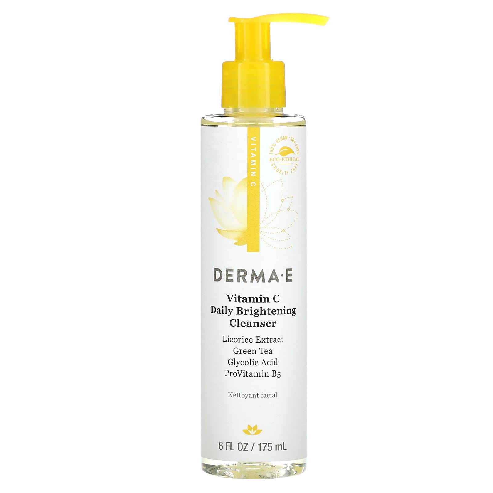DERMA E., Vitamin C Daily Brightening Cleanse, 6 fl oz (175 ml) UPC 030985006032 | HiLife Vitamins