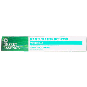 Desert Essence, Toothpaste Tea Tree Neem-Wintergreen, 7 Oz - 718334220536 | Hilife Vitamins