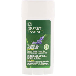 Desert Essence, Tea Tree Oil Stick Deodorant With Lavender, 2.5 Oz - 718334220673 | Hilife Vitamins