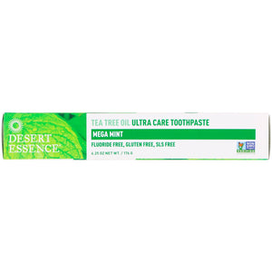 Desert Essence, Toothpaste Ultra Care Natural Tea Tree Oil Mega Mint, 6.25 Oz - 718334334141 | Hilife Vitamins