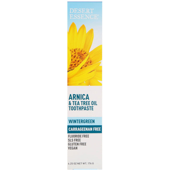 Desert Essence, Arnica & Tea Tree Toothpste, 6.25 Oz - 718334334431 | Hilife Vitamins