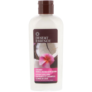 Desert Essence, Shine & Refine Hair Lotion-Coconut, 6.4 Oz - 718334337883 | Hilife Vitamins