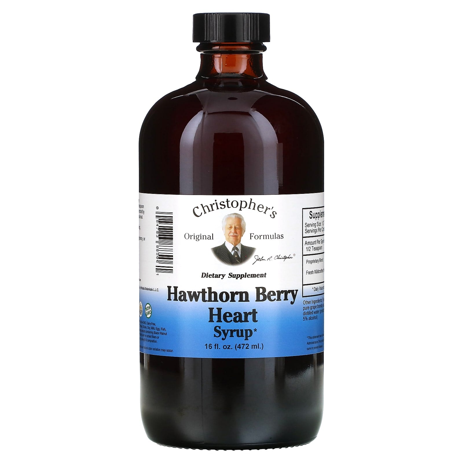 Doctor Christopher, Nourish Hawthorn Berry Heart Syrup, 16 Oz UPC 084783885061 | HiLife Vitamins