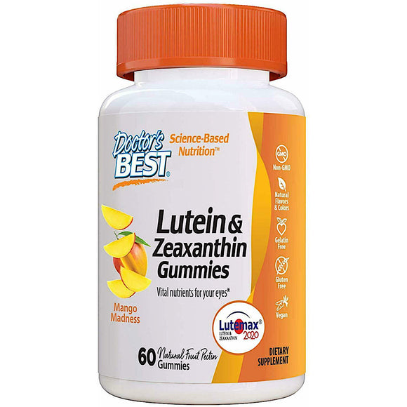 Doctor’s Best, Lutein + zeaxanthin 20mg/4mg mango, 60 Gummies - 753950005129 | Hilife Vitamins